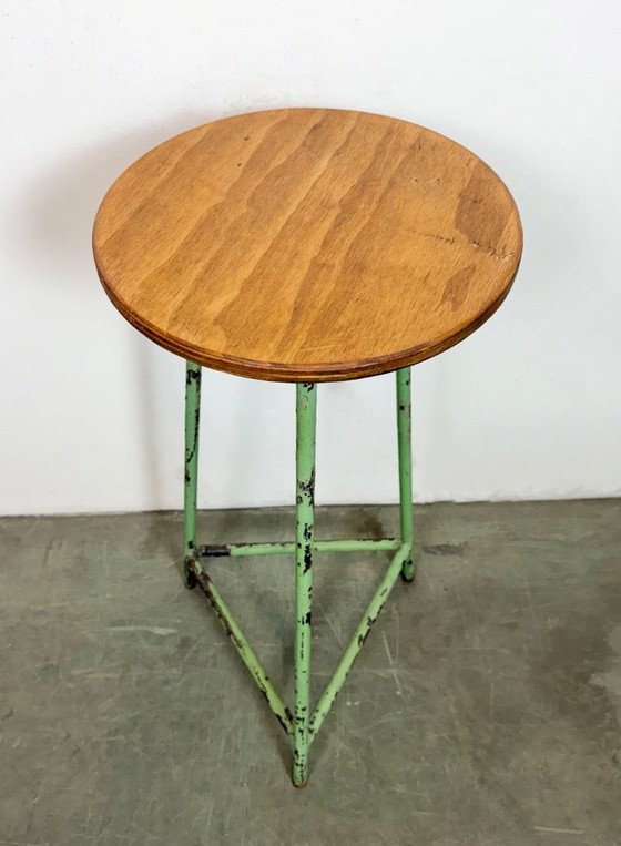 Image 1 of Tabouret d'atelier industriel vert, années 1960