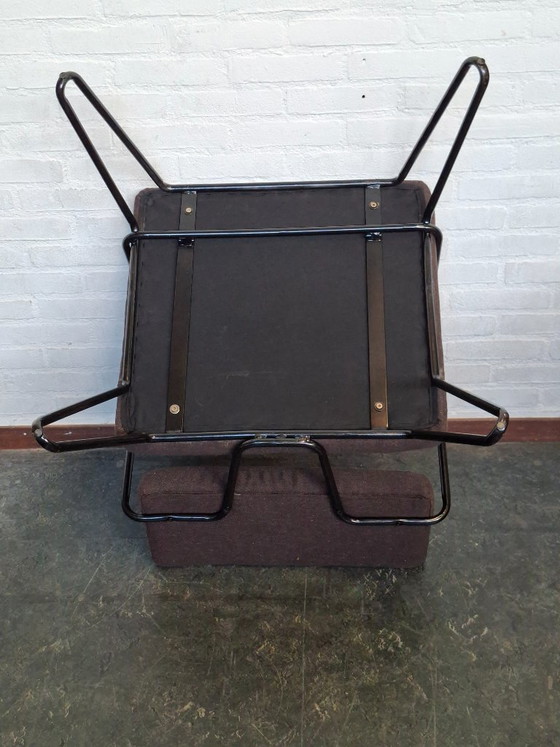 2x Retro Stühle, Sessel, Metall, Stoff, Schwarz (Foto 12 von 13)