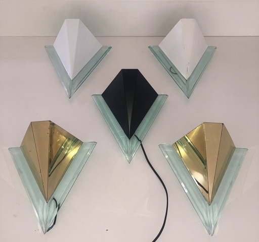 5x vintage triangle wall lamp post modern