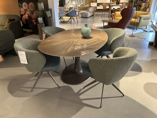 Hatim - Yolie dining chair set of 4 – H.E. Design, eetkamerstoelen, Leather, Plastic