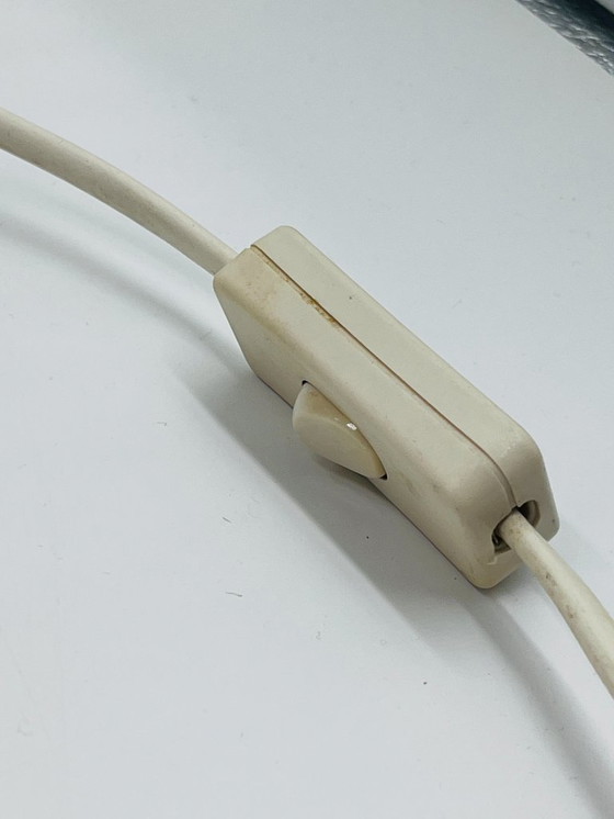 Image 1 of Vintage ceramic relief lamp with wool lampshade