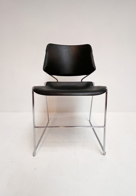 Image 1 of Set of 6 black Matrix Krueger chairs by Thomas Tolleson, 1970s