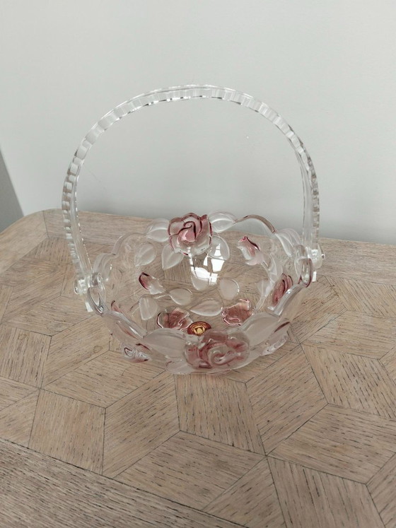 Vintage Glass Basket, Walther-Glas, Bowls, Pink (photo 2 of 6)