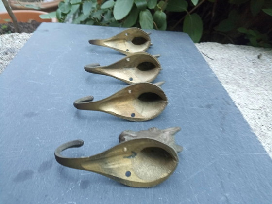 4 vintage massief messing paarden kapstokhaken – Kapstokken, Brass (photo 5 of 6)