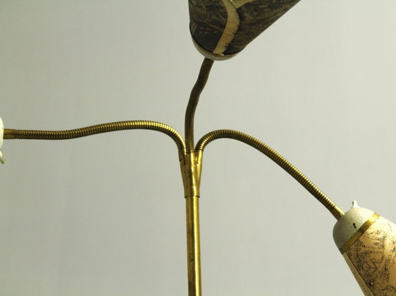 Image 1 of Italienische Stehlampe aus Messing mit drei Leuchten, 1960er Jahre