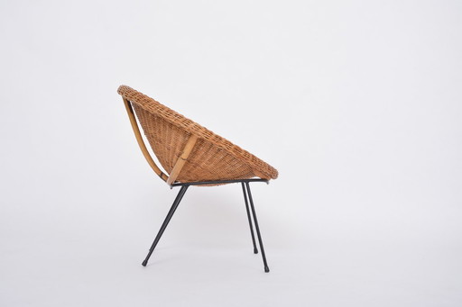 Mid Century Rotan Bowl Stoel