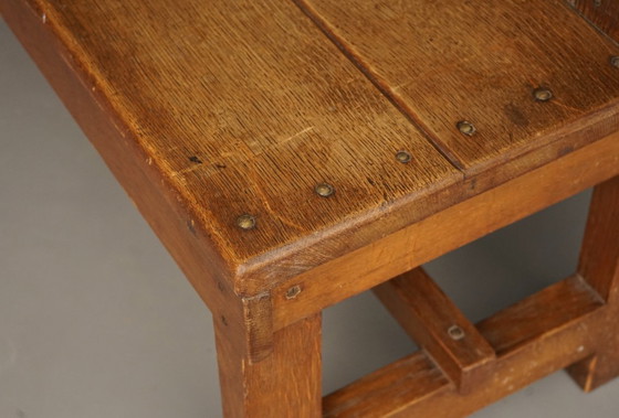 Image 1 of  Traditionalist Dutch Oak Bench in the style of Delft School. 1920s