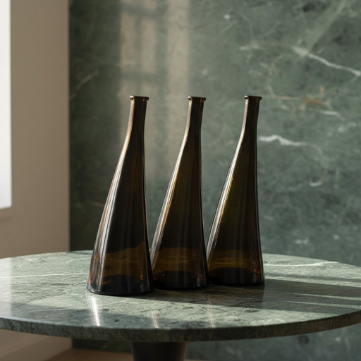 Vase sculptural en verre « Paco » rare de O. Frey & Co – Design moderne du milieu du siècle