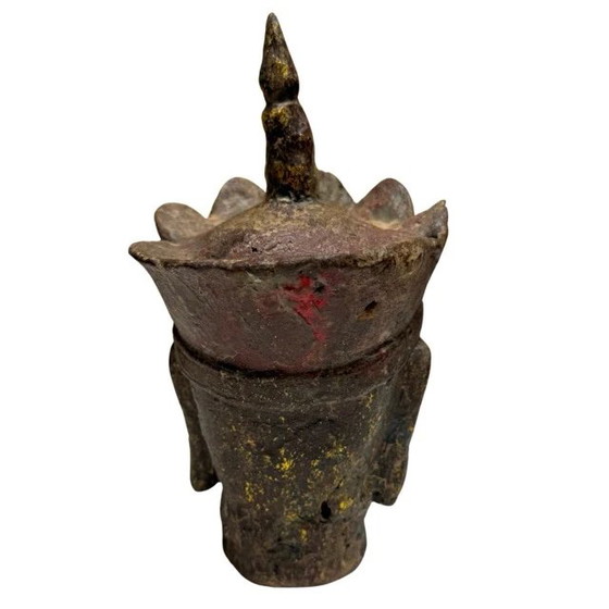 Paar Ksitigarbha (Dizang Pusa) Köpfe – Vergoldetes Gusseisen, China, 18.-19. Jahrhundert – Bildhauerei (photo 19 of 19)