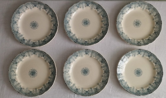 Image 1 of “Henriette” - 6 ironstone dinner plates HB Choisy-le-Roi