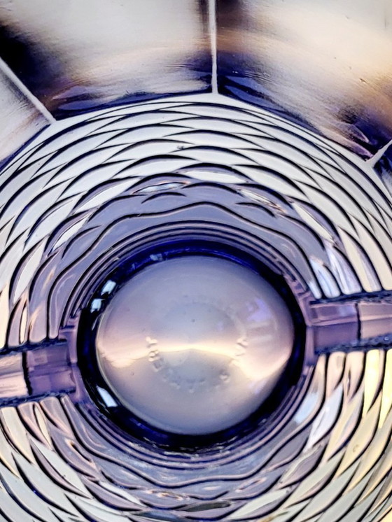 Image 1 of Val Saint Lambert Art deco Vase, Luxval Serie Modell Romeo, fliederfarben, Belgien