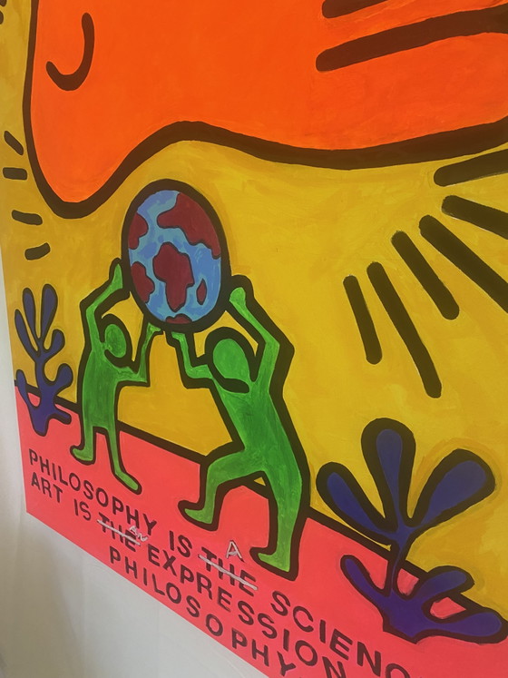 Tableau « Hommage à Haring » 140 x 115 cm – Peintures et dessins, Canvas (photo 11 of 12)