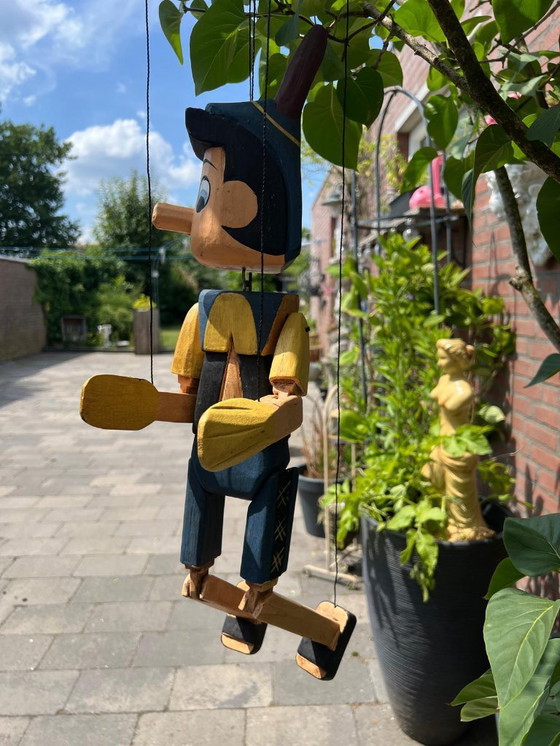 Image 1 of handgefertigte Holzpuppe „Pinocchio“, 61 cm