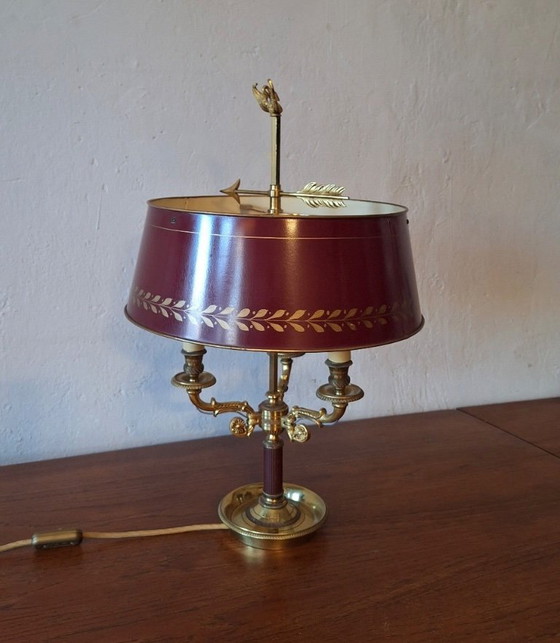 Image 1 of Lampe de table en laiton Maison Lucien Gau, style français milieu du siècle