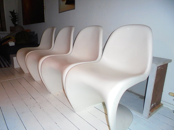 Image 1 of 4x Verner Panton Chaises Panton blanches