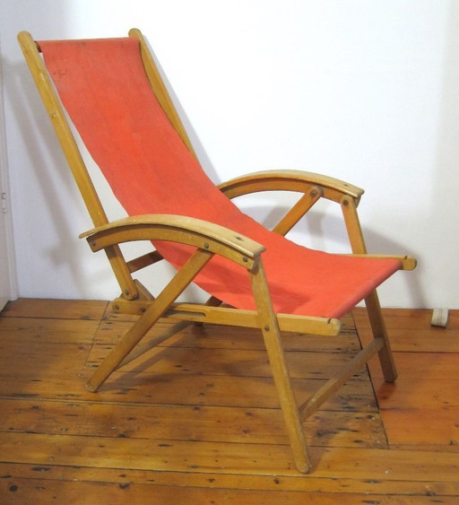 Sedia da giardino pieghevole vintage anni '40