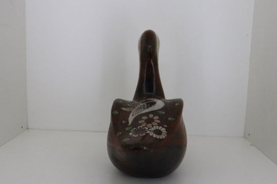Bellissima anatra vintage messicana in ceramica Tonalá di grandi dimensioni (XL) - 37 cm – Sculture (photo 4 of 6)