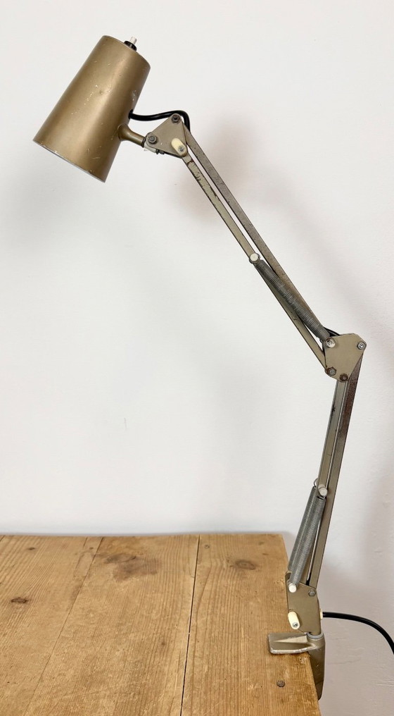 Vintage Brown Adjustable Architect Table Lamp, 1960s – Iron, Metal (photo 3 of 23)