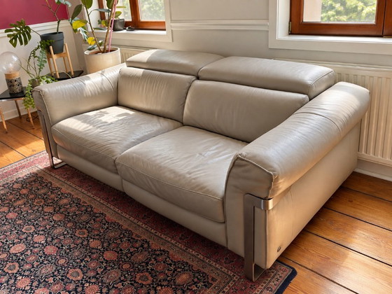 2 Natuzzi Italia Ledersofas – 3-5 Sitzer Sofas, Leather, Metal (photo 7 of 8)
