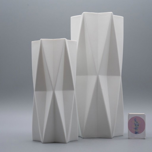Heinrich Fuchs Hutschenreuther "ARCHAIS" Vase Duo Model 5120 Bisque Porcelain