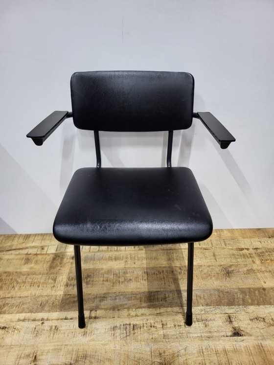 Image 1 of 1x sedia Gispen 1235, similpelle nera
