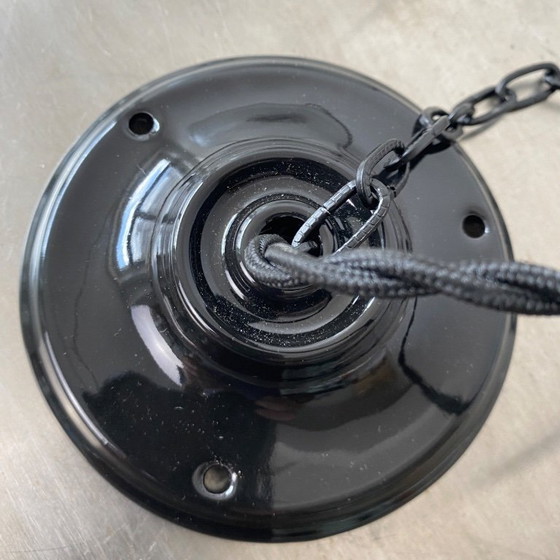 Image 1 of Vintage Art Deco XL halfronde hanglamp