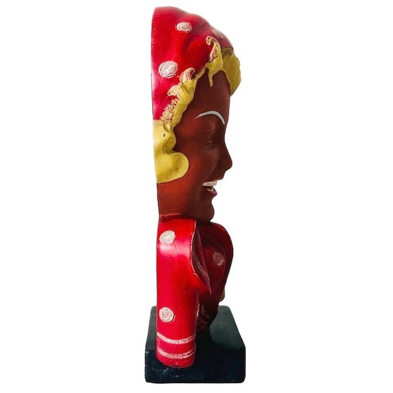 Image 1 of Vintage Rockabilly ceramic woman figure wall mask retro Brabancon by Tich Vanden Balck 1950s