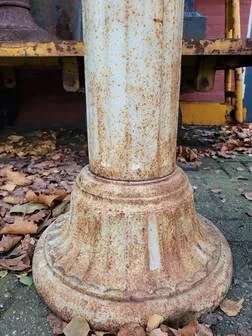 2x Vaso per piante in ghisa con manici su colonna romana, Vasi per piante, Ferro, Beige, Vintage (foto 8 di 11)