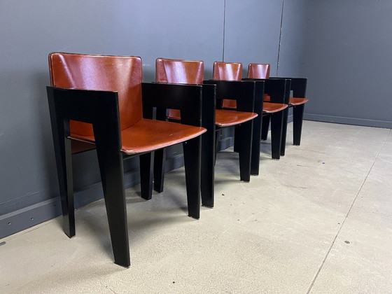 Image 1 of Fauteuils postmodernes d'Arnold Merckx pour Arco - ensemble de 4 - années 1980