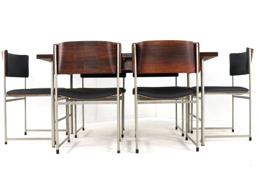 Cees Braakman for Pastoe SM08 dining set table + 6 chairs