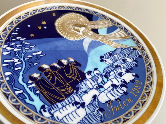 1x Christmas Wall Plate, G. Kühnlenz Bavaria - 24 Karat - Limited Edition – Wall decoration, Gold, Porcelain (photo 2 of 5)