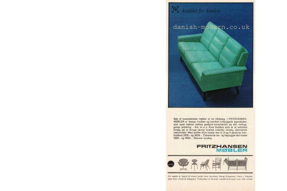 Image 1 of Canapé 2 Places Vintage Mid-Century Scandinave Moderne en Cuir Marron 3330 par Arne Vodder pour Fritz Hansen, 1960s