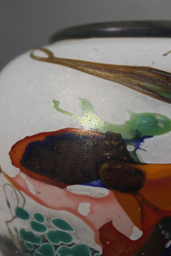 Image 1 of Pascal Guyot in Biot – Glaspastevase mit abstrakter Dekoration, Frankreich 2003