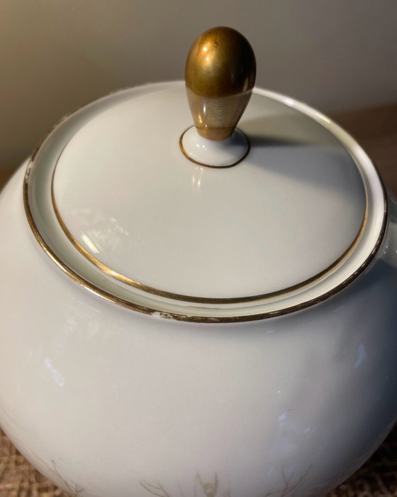 Image 1 of Seltmann Weiden Liane Teapot Bavaria – Vintage Porcelain Teapot with Gold Trim – 20 cm – Germany