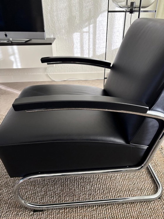 Due Poltrone S411 in pelle, Thonet, Legno, Nero (foto 3 di 12)