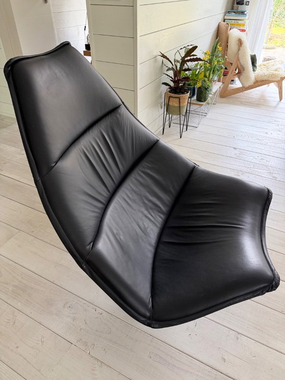 Image 1 of Fauteuil Artifort F585 en cuir noir Ox