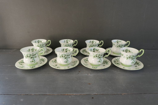 Vintage Royal Albert Kleeblatt Tasse und Untertasse 8 x