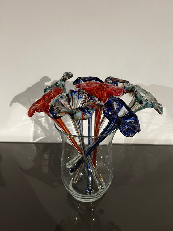 Image 1 of Glass art, Multicolor Flower