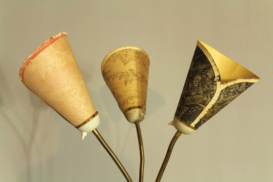Image 1 of Italienische Stehlampe aus Messing mit drei Leuchten, 1960er Jahre