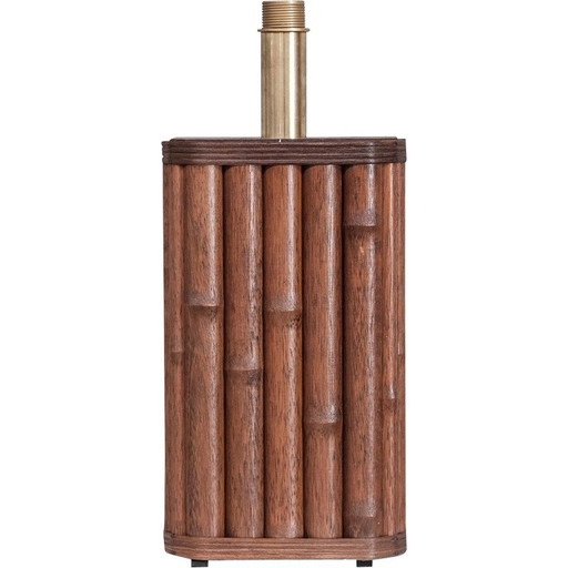 Vintage bamboo and brass table lamp, France 1970