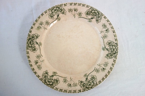 Image 1 of 6 flat ironstone plates "Palmyre" Sarreguemines