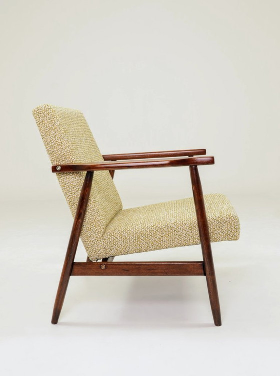 Image 1 of Fauteuil vintage vert mélange bouclé 1970 mid century modern design