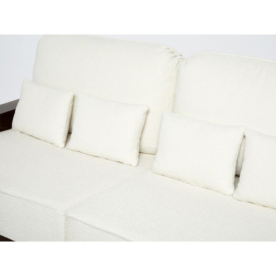 Image 1 of Vintage brass and woolen curly sofa by Jansen, 1970