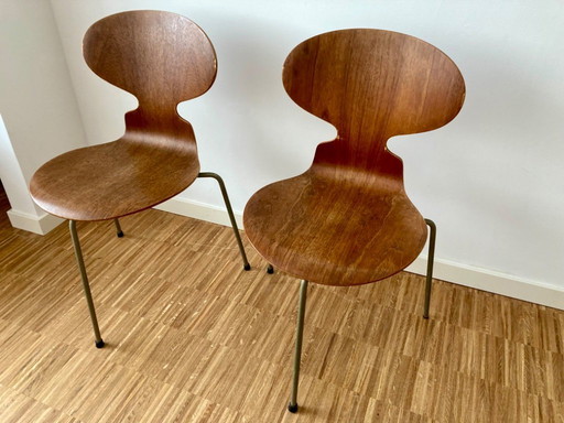 2x Arne Jacobson Ant chair, originals ( 1950s )