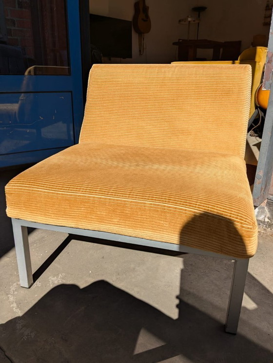Image 1 of Yellow designer rib fabric armchair 1970s
