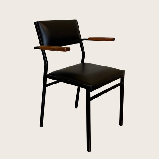 Vintage Sessel im Stil von Martin Visser SE21 - 1960er Jahre – bureaustoelen, Metal, Wood