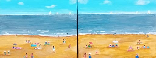 Cuadros de playa/mar de dos paneles