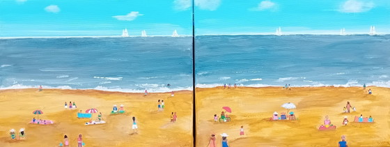 Image 1 of Cuadros de playa/mar de dos paneles