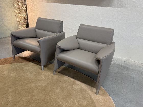 Image 1 of 2 Poltrone Leolux Felizia pelle grigia