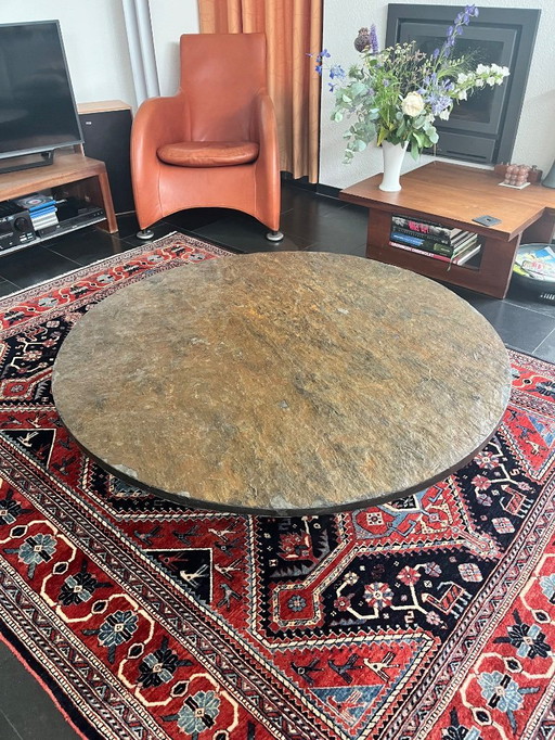 Vintage slate coffee table round